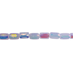 6x4mm Cylinder Glass Crystal White Jade Super AB
