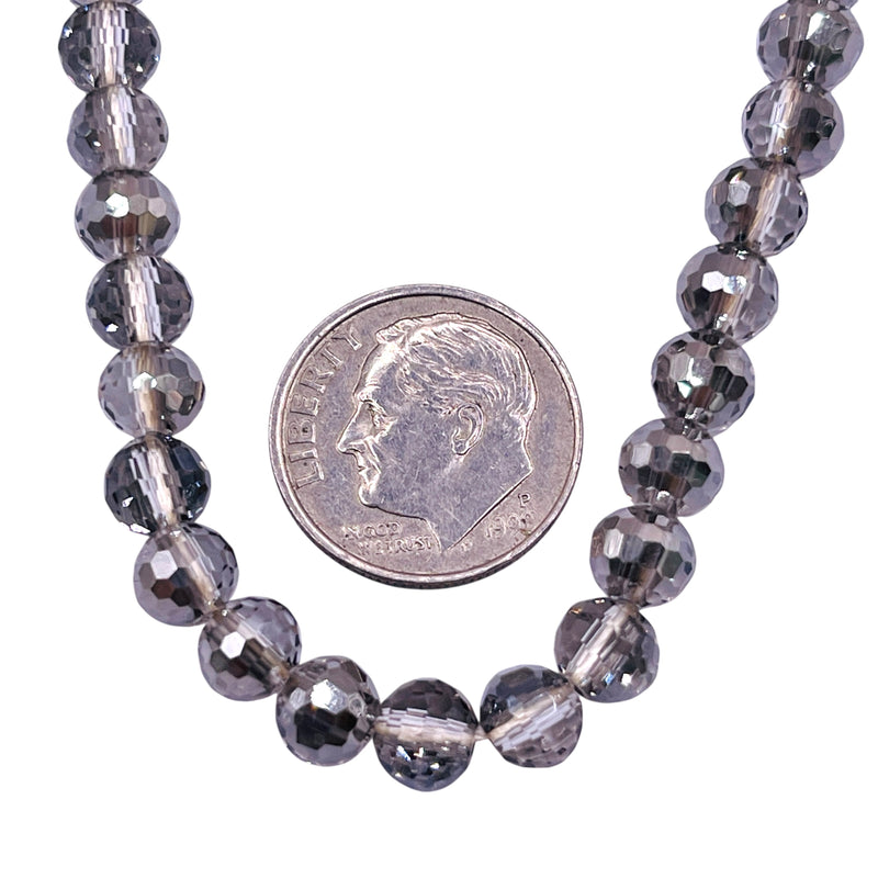 6mm Thunder Polish Round Disco Cut Silver Gray