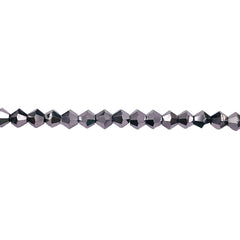 4mm Thunder Polish Glass Crystal Bicone Silver