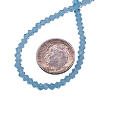 3mm Thunder Polish Glass Crystal Bicone Lt. Aquamarine