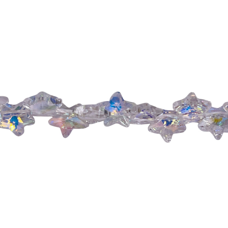 8mm Star Glass Crystal Super AB Side Drilled
