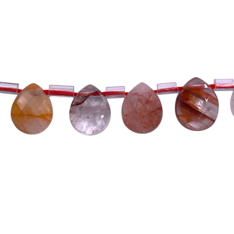 10x8mm Flat Teardrop Cut Fire Quartz