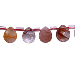 10x8mm Flat Teardrop Cut Fire Quartz