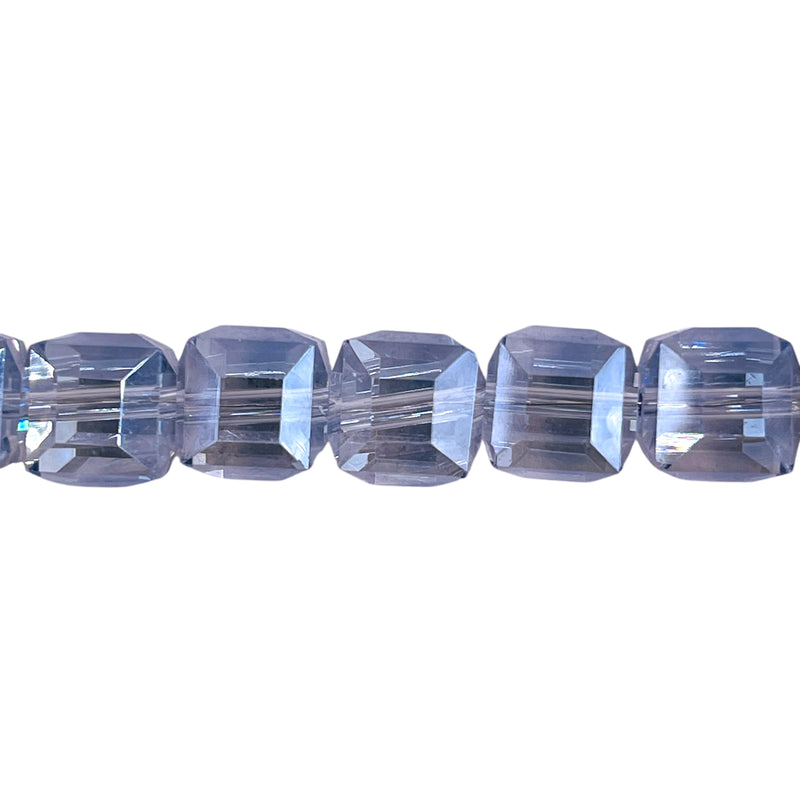 10mm Cube Glass Crystal Gray Blue