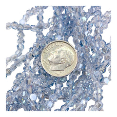4mm Hexagon Glass Crystal Gray Blue