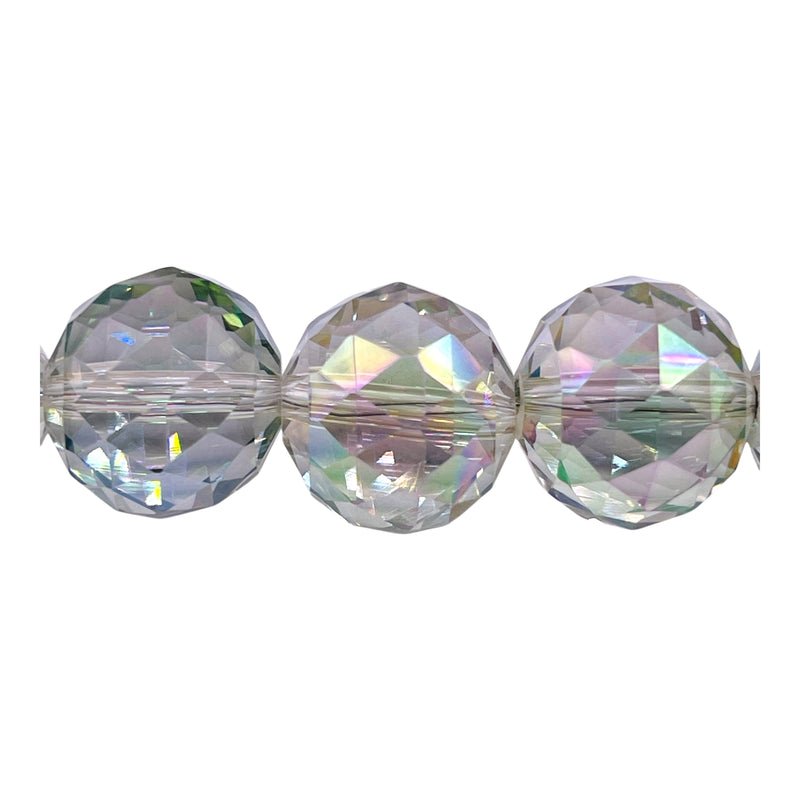 20mm Round Cut Glass Crystal Green Blossom