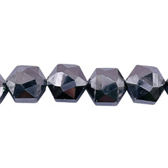 10mm Hexagon Glass Crystal White Gold