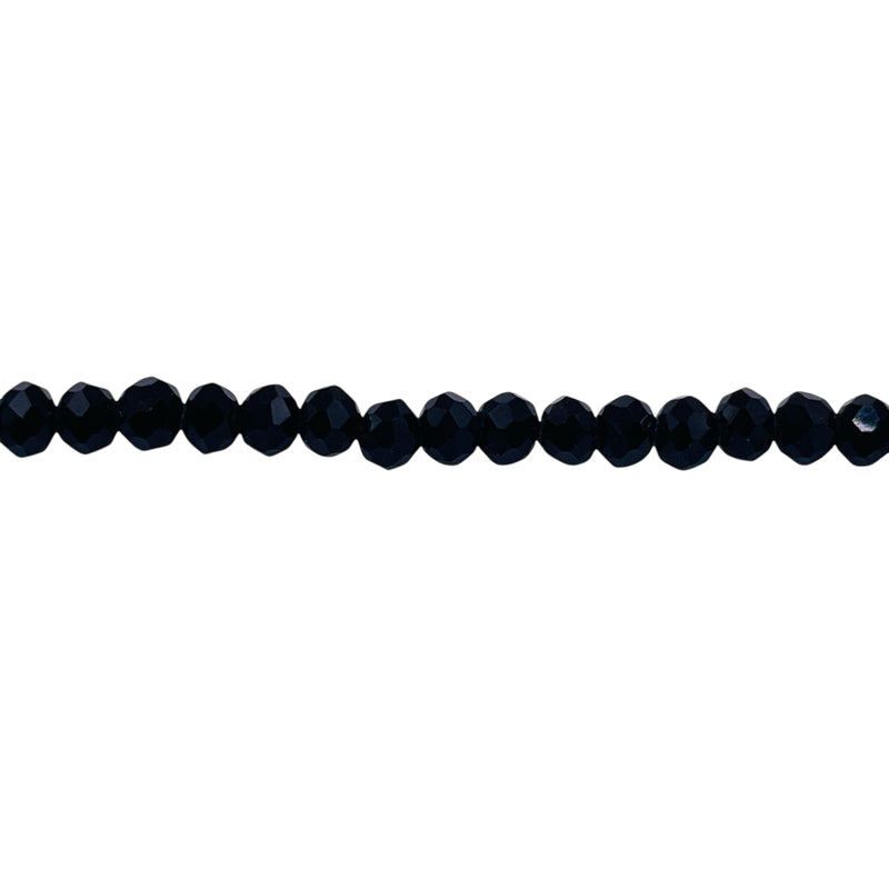 4mm Thunder Polish Glass Crystal Roundel Cut Jet