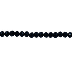 4mm Thunder Polish Glass Crystal Roundel Cut Jet