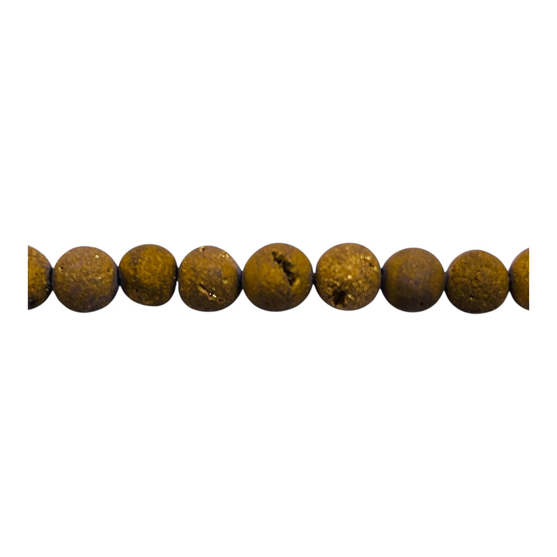 6mm Druzy Round Gold