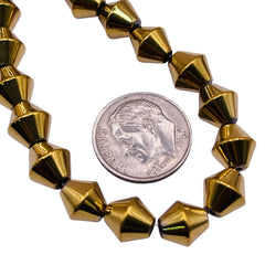 8mm Bicone Hematite Gold