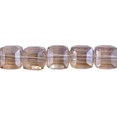 10mm Cube Glass Crystal Silver Champagne