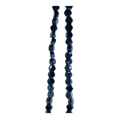 4mm Hexagon Glass Crystal Gunmetal