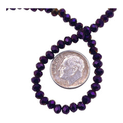 4mm Thunder Polish Glass Crystal Roundel Cut Purple Light