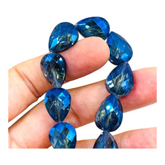 18x13mm Flat Tear Drop Glass Crystal Magic Blue