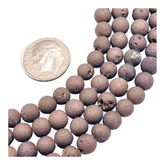 6mm Druzy Round Copper