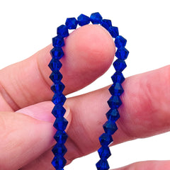 4mm Thunder Polish Glass Crystal Bicone Dark Sapphire