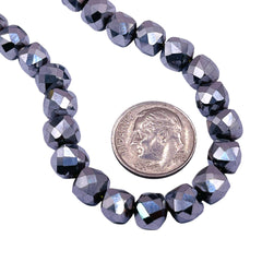 7x7mm Cube Hematite Rhodium