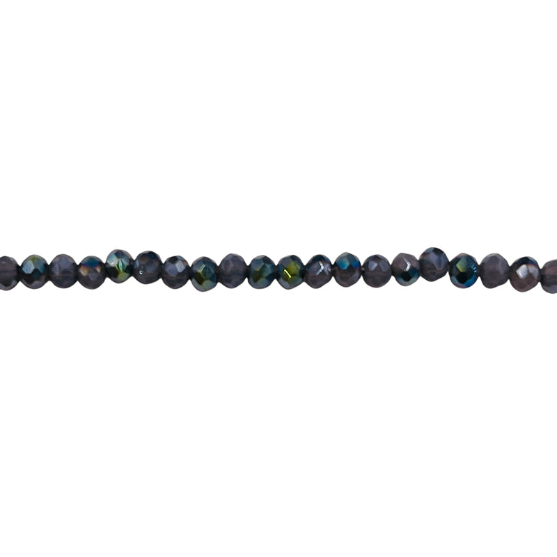 3mm Thunder Polish Glass Crystal Roundel Cut Purple Jade MG