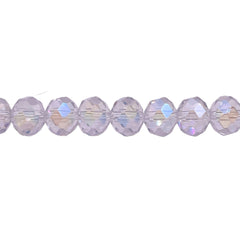 8mm Thunder Polish Glass Crystal Roundel Cut Clear AB