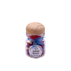 3mm Thunder Polish Glass Crystal Bicone Med. Siam AB Bottle