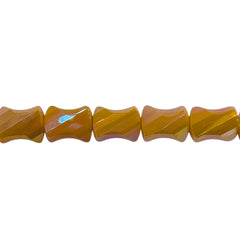 10x8mm Twisted Bow Tie Glass Crystal Banana Jade AB