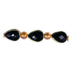 14x10mm Tear Drop Gold Edge Jet