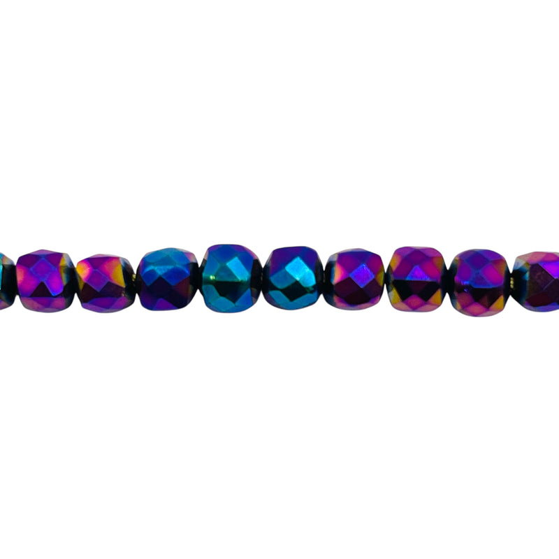 5x5mm Cube Hematite Rainbow