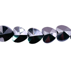 12mm Heart Glass Crystal White Gold