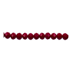 6mm Thunder Polish Glass Crystal Roundel Cut Ruby Jade