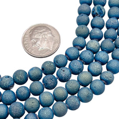 6mm Druzy Round Magic Blue