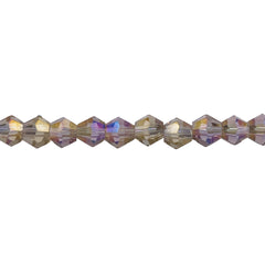 6mm Thunder Polish Glass Crystal Bicone Silver Champagne AB