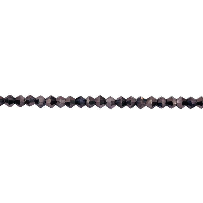 3mm Thunder Polish Glass Crystal Bicone Hematite