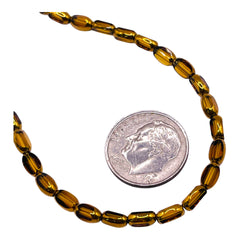 6x3mm Oval Glass Crystal Gold Edge Topaz