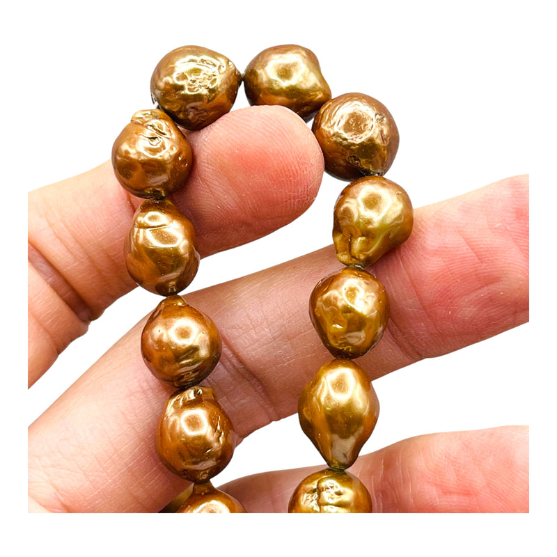 Fresh Water Pearl 10mm Baroque Bronze