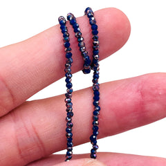 2mm Thunder Polish Glass Crystal Roundel Cut Dark Sapphire RB