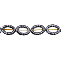 14x10mm Oval Hematite Rhodium