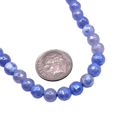 8mm Round Cut Agate Blue Shine