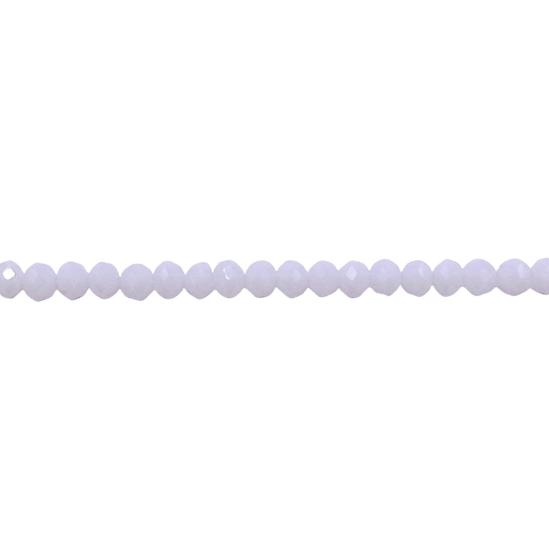 3mm Thunder Polish Glass Crystal Roundel Cut White Jade