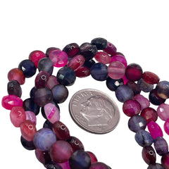 6mm Coin Cut Fushia Agate