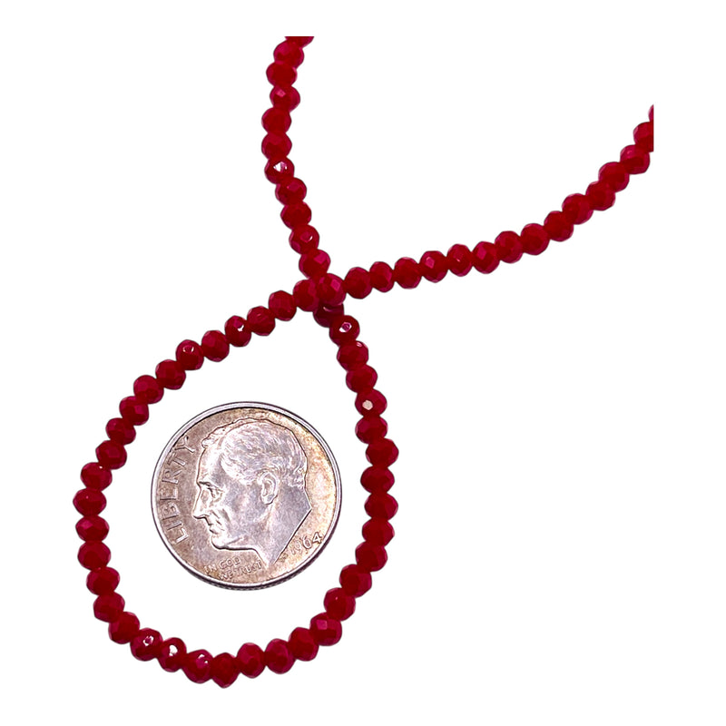 3mm Thunder Polish Glass Crystal Roundel Cut Ruby Jade