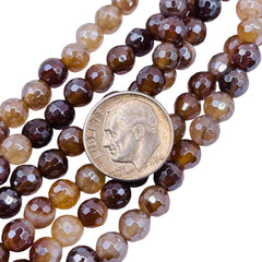 6mm Round Cut Striped Agate Shine