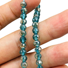 6mm Thunder Polish Round Disco Aquamarine GA