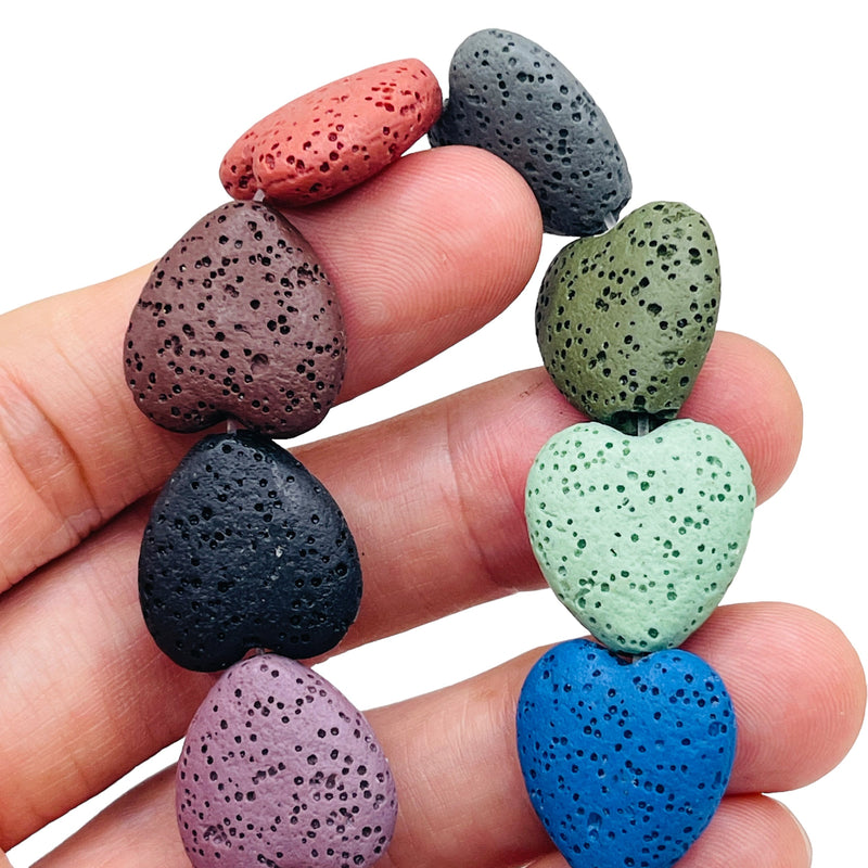 20mm Heart Lava Multi Colors