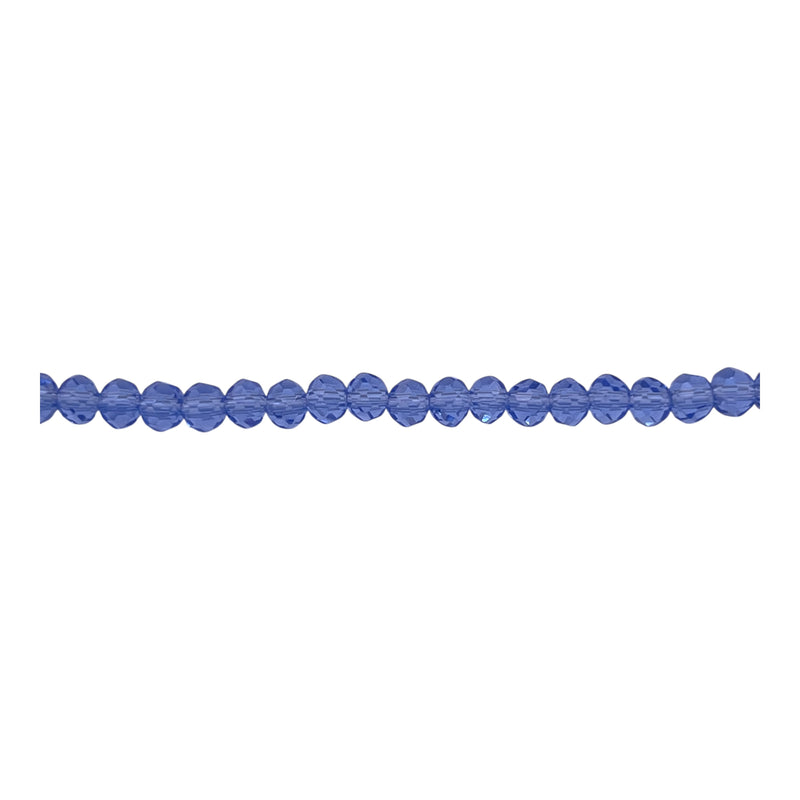3mm Thunder Polish Glass Crystal Roundel Cut Lt Sapphire