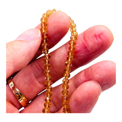 4mm Thunder Polish Glass Crystal Roundel Cut Gold Champagne