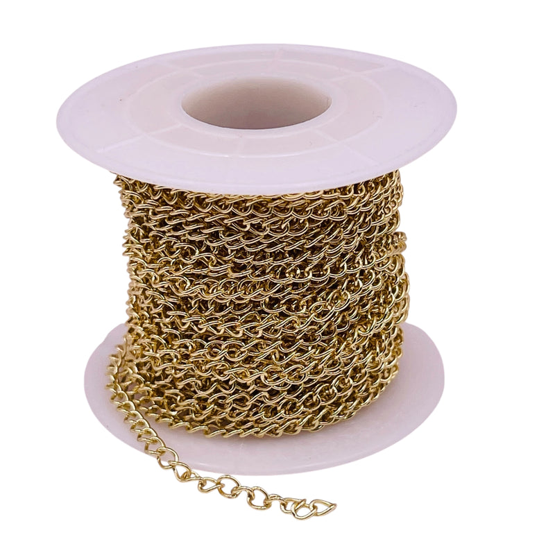 Losolo 4x3mm Stainless Steel Chain 18K Gold Plated