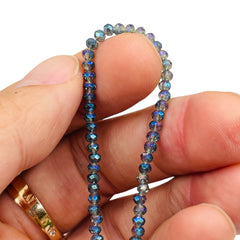 3mm Thunder Polish Glass Crystal Roundel Cut Green Magic