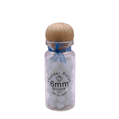 6mm Thunder Polish Glass Crystal Bicone White Jade