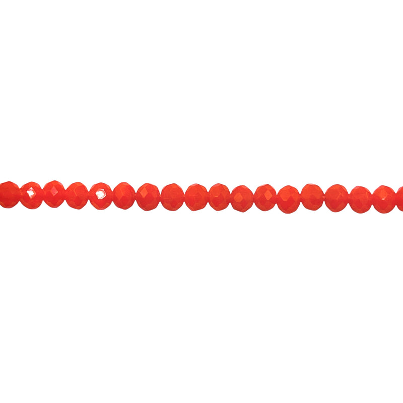 3mm Thunder Polish Glass Crystal Roundel Cut Orange Jade